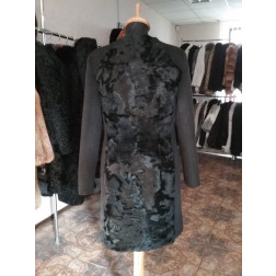 Пальто-Шуба из каракуля комбинированная драпом