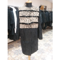 Полупальто из каракуля комбинированная