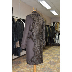 Пальто-Шуба из каракуля комбинированная драпом